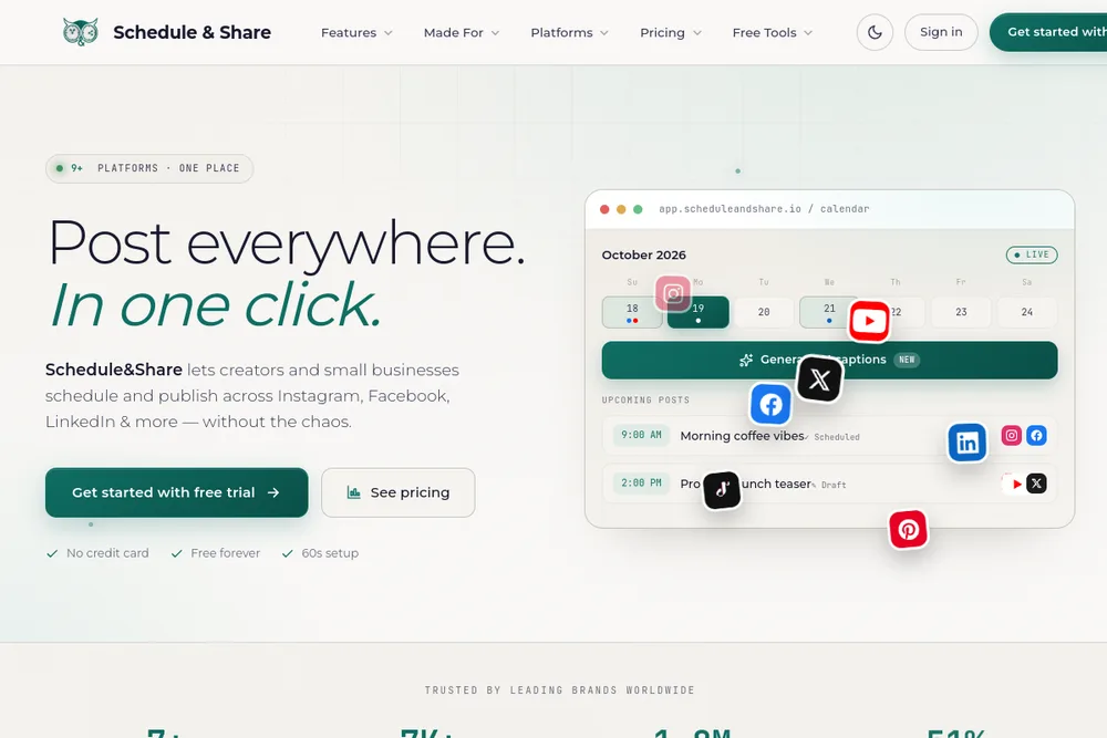 Schedule & Share screenshot
